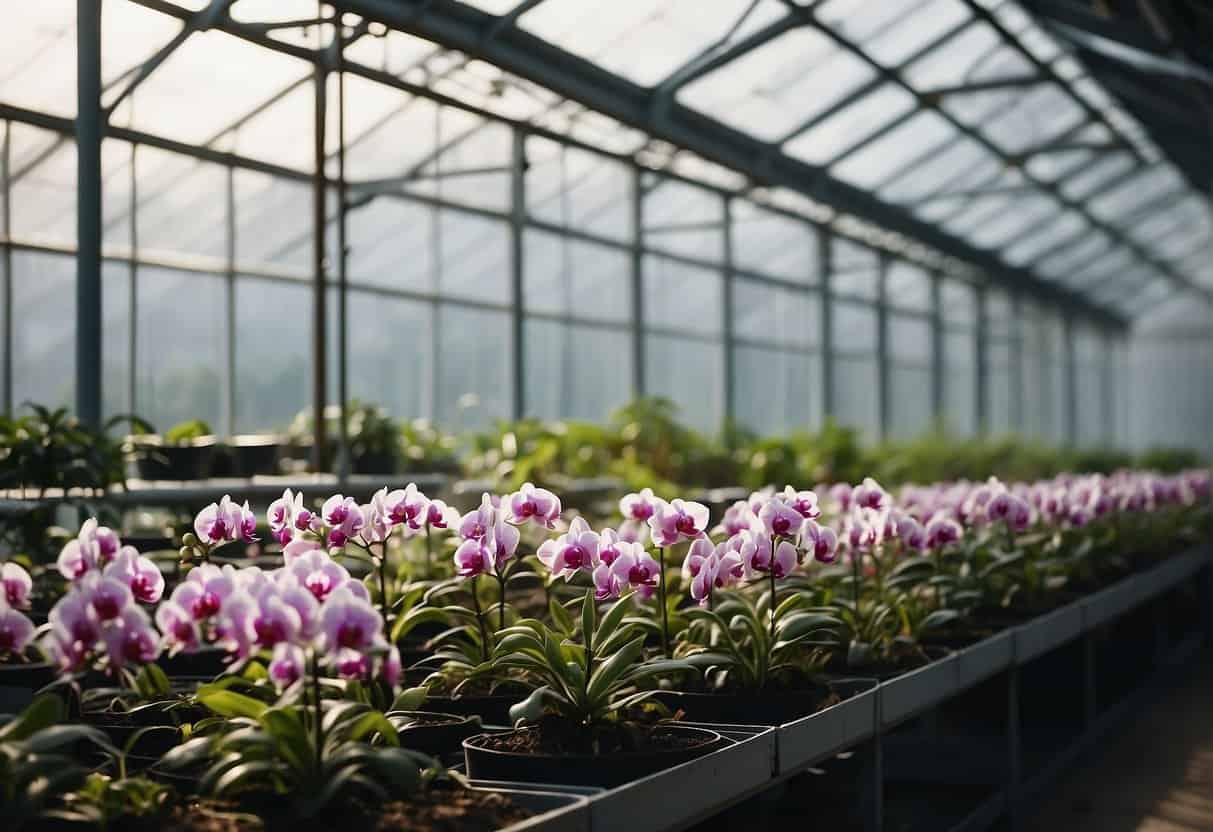 greenhouse with orchids