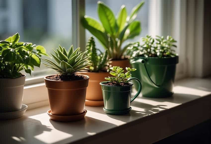 --- Potted plants in sunny room ---