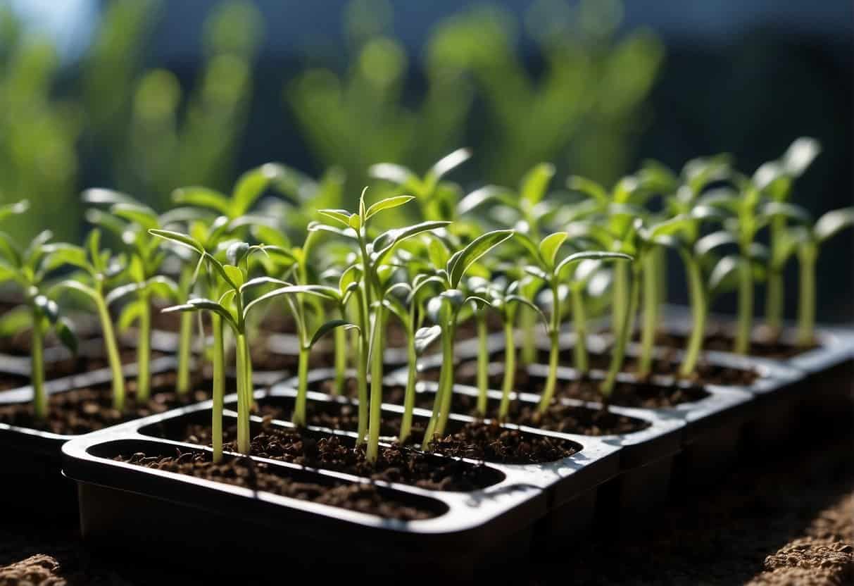 Seeds and seedlings thrive in ideal conditions. Illustrate a variety of planting methods and environments to show the differences between propagation and seed starting